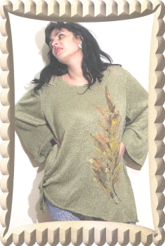 ASYMMETRISCHE HANDGEMALTE BLUSE N1