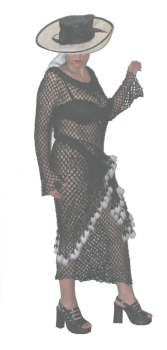 FETISCH LEDERKLEID MIT SCHAL UND TASCHE