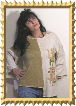 HANDGEMALTE BLUSE  N4