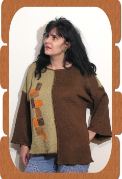 HANDGEMALTE BLUSE  N5