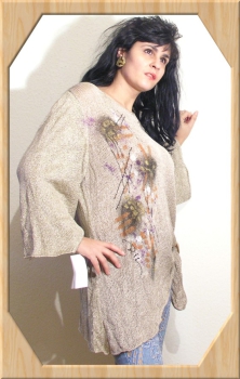 ASYMMETRISCHE HANDGEMALTE BLUSE N3