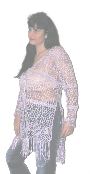 ZAUBERHAFTER HÄKELJACKE MIT GLITZER