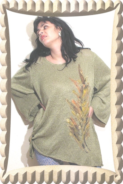 ASYMMETRISCHE HANDGEMALTE BLUSE N1