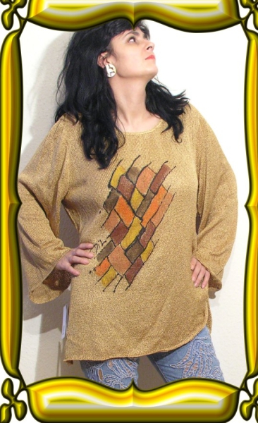 ASYMMETRISCHE HANDGEMALTE BLUSE N2