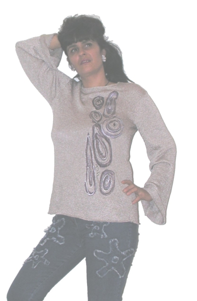HANDGEMALTE BLUSE  N1