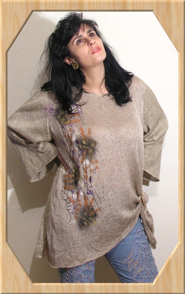 ASYMMETRISCHE HANDGEMALTE BLUSE N3