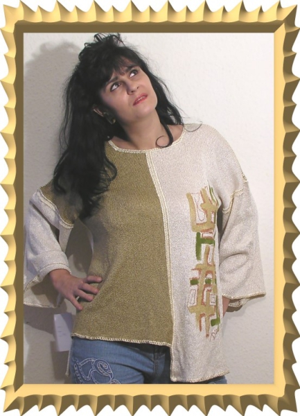 HANDGEMALTE BLUSE  N4
