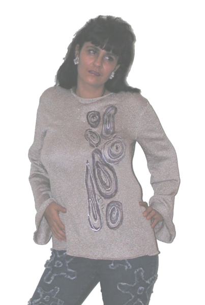 HANDGEMALTE BLUSE  N1