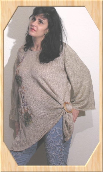 ASYMMETRISCHE HANDGEMALTE BLUSE N3