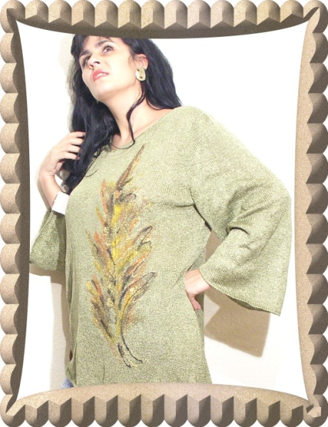 ASYMMETRISCHE HANDGEMALTE BLUSE N1