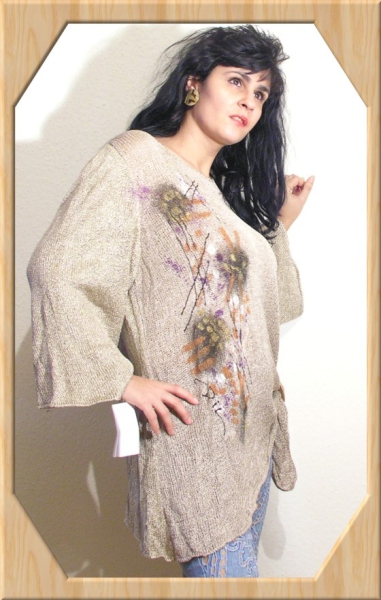 ASYMMETRISCHE HANDGEMALTE BLUSE N3