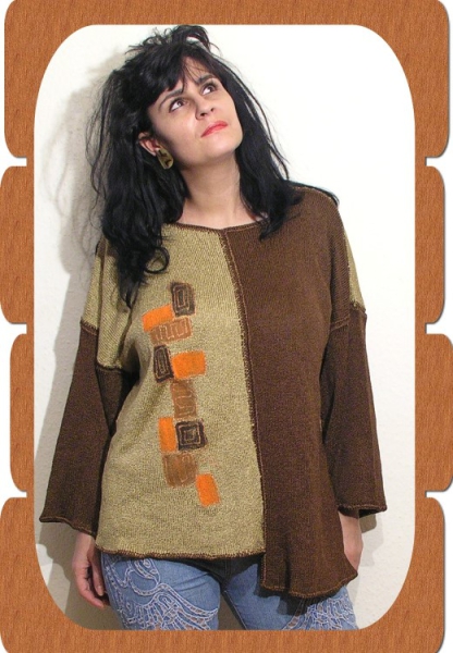 HANDGEMALTE BLUSE  N5